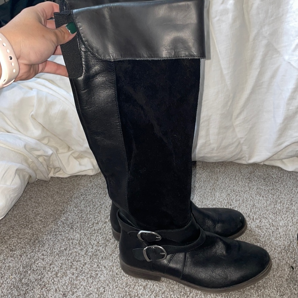 Black knee high boots-SOLD